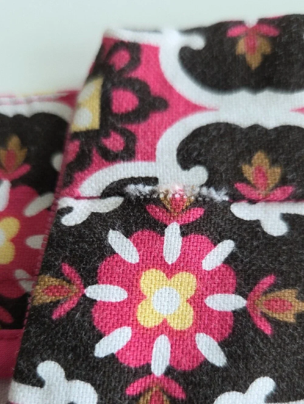 Harold's Pink Brown Geometric Floral Tile Mod Mini Skirt Sz 8 Retro mad men